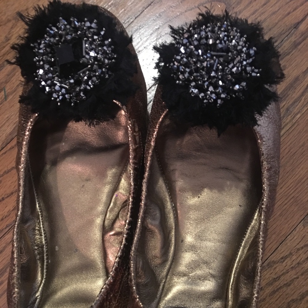 Tory Burch copper/gold color flats